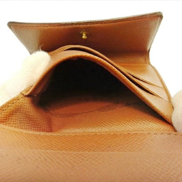 LOUIS VUITTON Bifold Wallet Brown beige gold Women M61652 Authentic secondhand - Picture 7 of 9